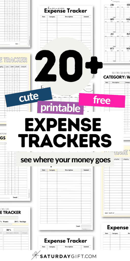 20+ Cute and Printable Expense Trackers | SaturdayGift