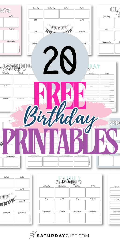 20 Free Birthday Printables | SaturdayGift