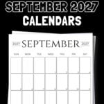 20 Free Printable September 2027 Calendars | SaturdayGift