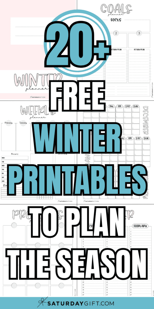20+ Free Winter Printables to Plan the Season | SaturdayGift