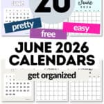 20 Free and Easy June 2026 Calendars | SaturdayGift