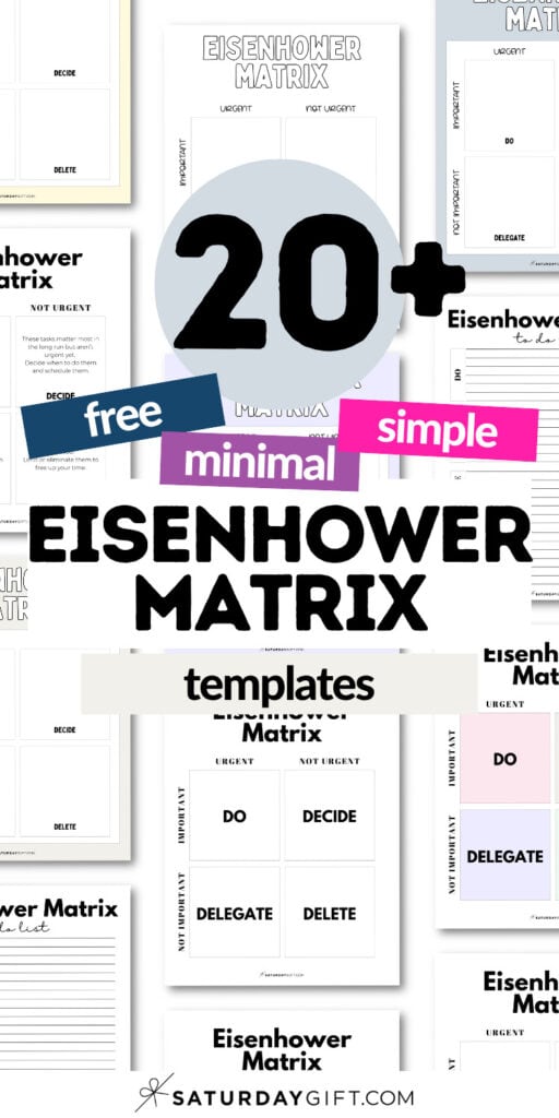 20+ Free and Minimal Eisenhower Matrix | SaturdayGift