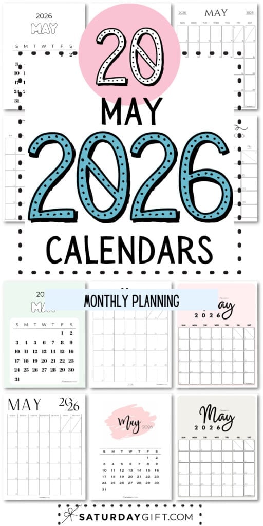 20 May 2026 Calendars | SaturdayGift