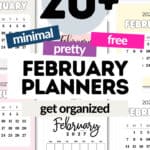 20+ Minimal Pretty & Free February Planners - Get Organized | SaturdayGift