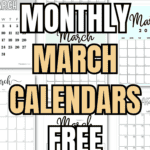 20 Monthly March Calendars Free Printables | SaturdayGift