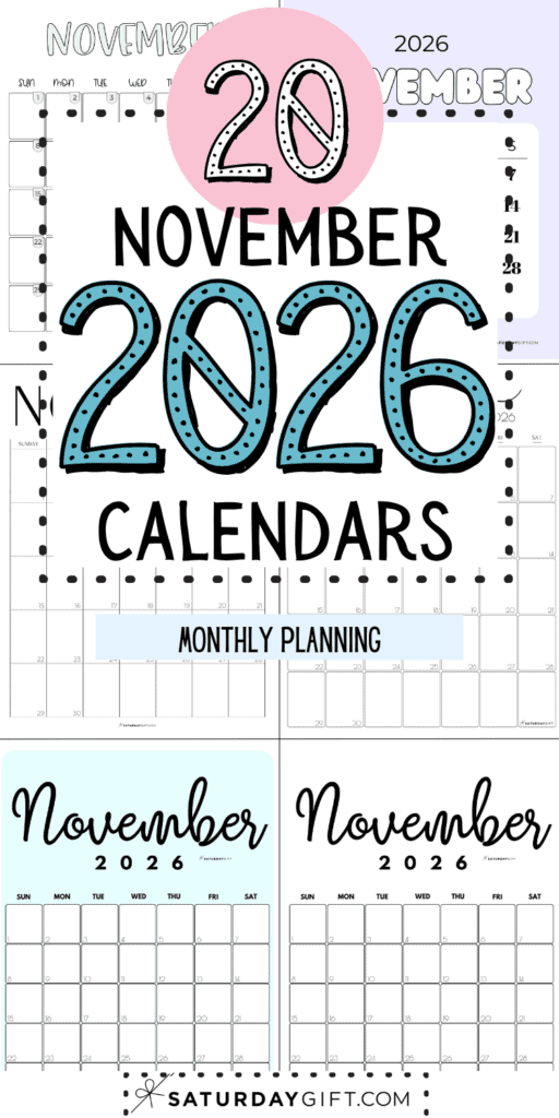 20 November 2026 Calendars | SaturdayGift