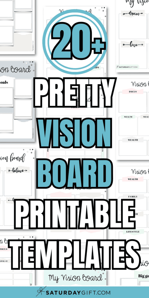 20+ Pretty Vision Board Printable Templates | SaturdayGift