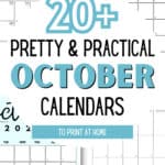 20+ Pretty and Practical October Calendars | SaturdayGift
