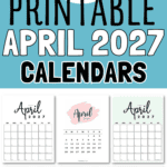 20+ Printable April 2027 Calendars | SaturdayGift