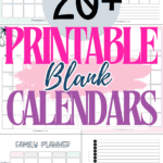 20+ Printable Blank Calendars | SaturdayGift