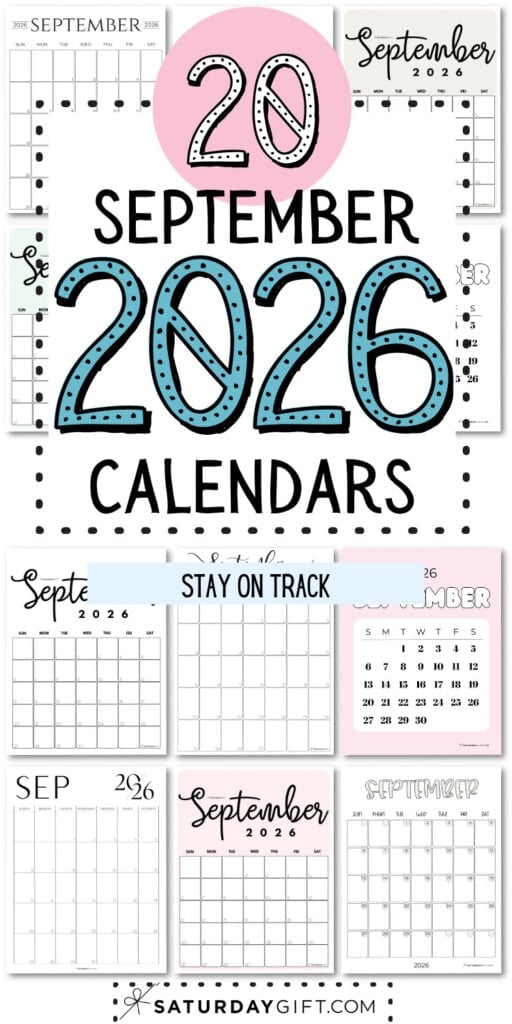 20 September 2026 Calendars | SaturdayGift