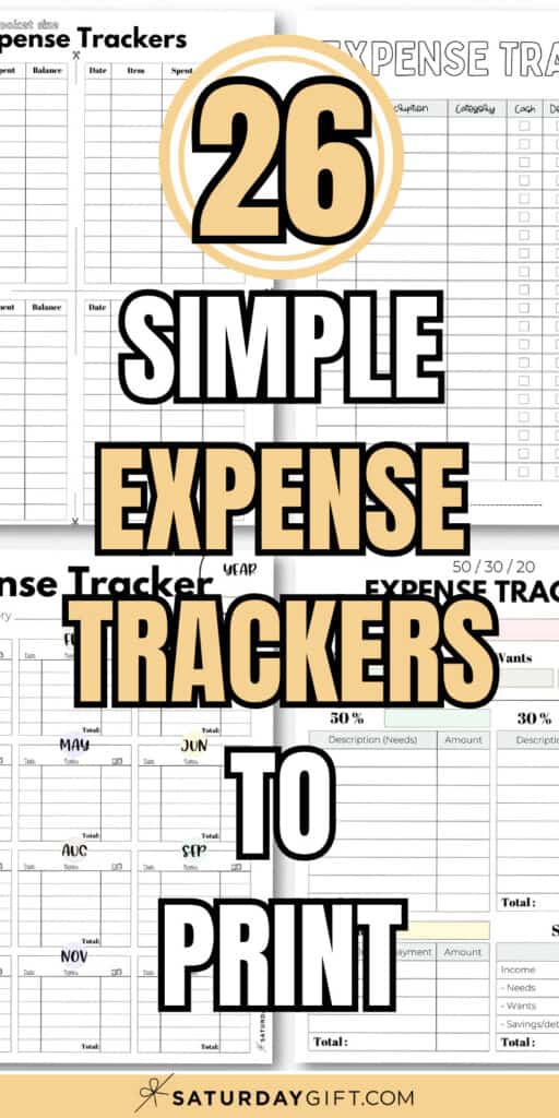 20 Simple Expense Trackers To Print | SaturdayGift