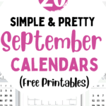 20 Simple & Pretty September Calendars - Free Printables | SaturdayGift