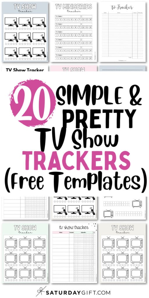 20 Simple & Pretty TV Show Trackers | SaturdayGift