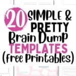 20 Simple and Pretty Brain Dump Templates | SaturdayGift