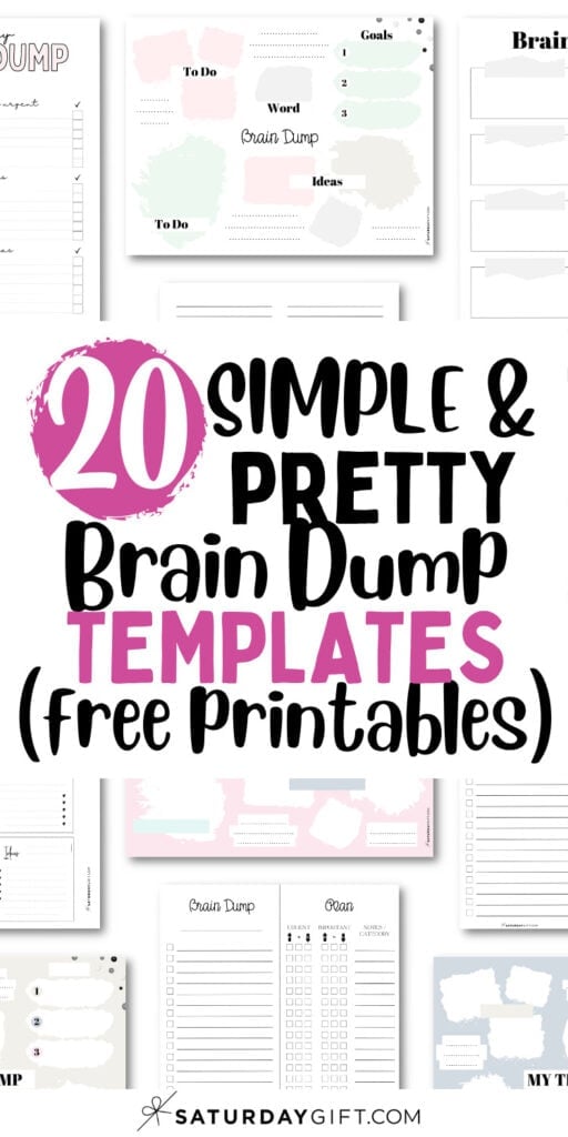 20 Simple and Pretty Brain Dump Templates | SaturdayGift