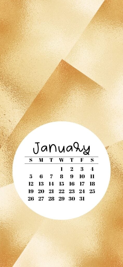 20. Gold Background Wallpaper & January 2025 Calendar SaturdayGift
