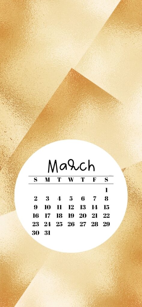 20. Gold Background Wallpaper & March 2025 Calendar SaturdayGift
