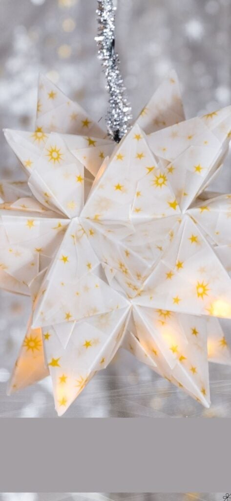 White and Gold Christmas Star Background for phone