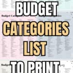 200 Budget Categories List to Print and Use | SaturdayGift
