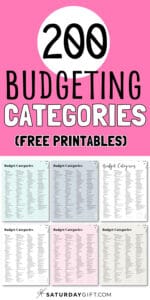 200+ Budgeting Categories + Budget Categories List PDF