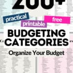 200+ Practical and Printable Budgeting Categories | SaturdayGift