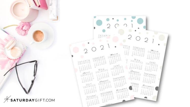 2021 Calendar Dots | SaturdayGift