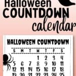 2025 Halloween Countdown - Free Printable Calendar PDF | SaturdayGift