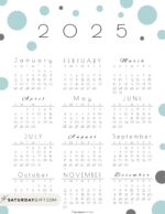 2025 Calendar Printable - 18 Cute & Free 2025 Yearly Calendar Templates