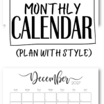2027 Monthly Calendar - Plan WIth Ease SaturdayGift