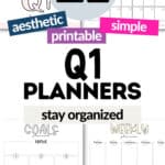 21 Aesthetic Printable & Simple Q1 Planners - Stay Organized | SaturdayGift