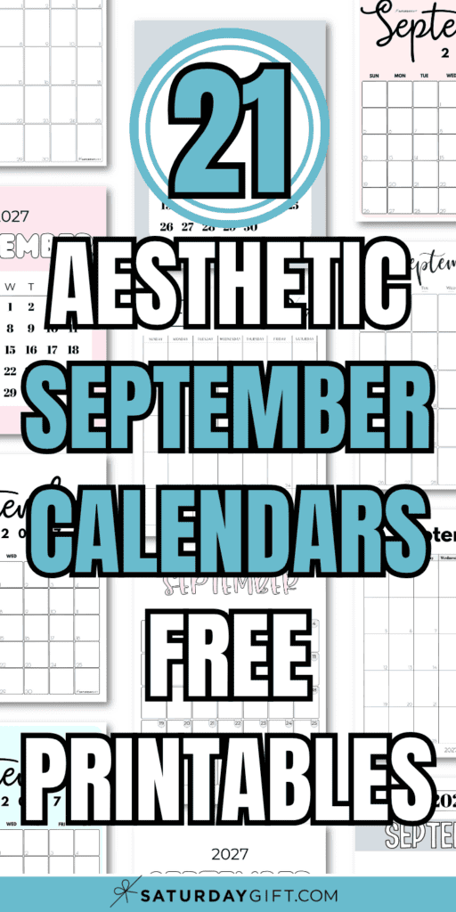 21 Aesthetic September Calendars - Free Printables | SaturdayGift