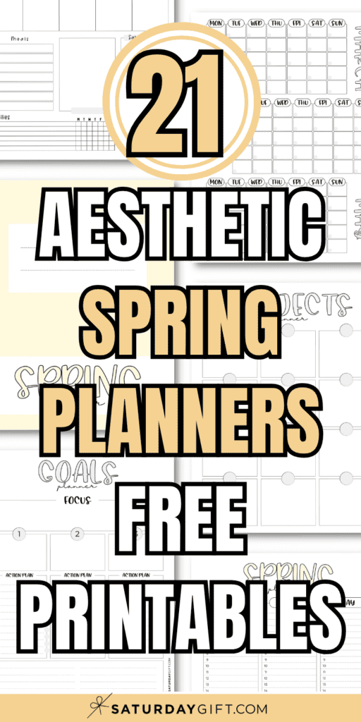 21 Aesthetic Spring Planners Free Printables | SaturdayGift