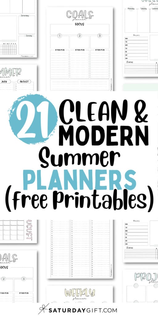 21 Clean and Modern Summer Planners | SaturdayGift