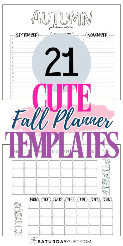 21 Cute Fall Planner Templates | SaturdayGift