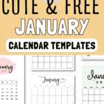 21 Cute & Free January Calendar Templates | SaturdayGift