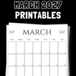 21 Cute & Free March 2027 Printables | SaturdayGift