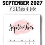 21 Cute & Free September 2027 Printables | SaturdayGift