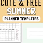 21 Cute & Free Summer - Planner Templates | SaturdayGift