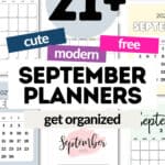 21+ Cute Modern & Free September Planners - Get Organized | SaturdayGift