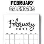 21 Cute Printable February Calendars | SaturdayGift