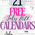 21 Free July 2027 Calendars | SaturdayGift