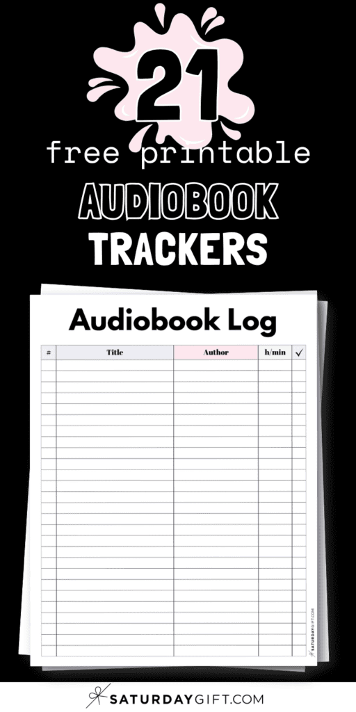 21 Free Printable Audiobook Trackers | SaturdayGift