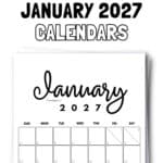 21 Free Printable January 2027 Calendars | SaturdayGift