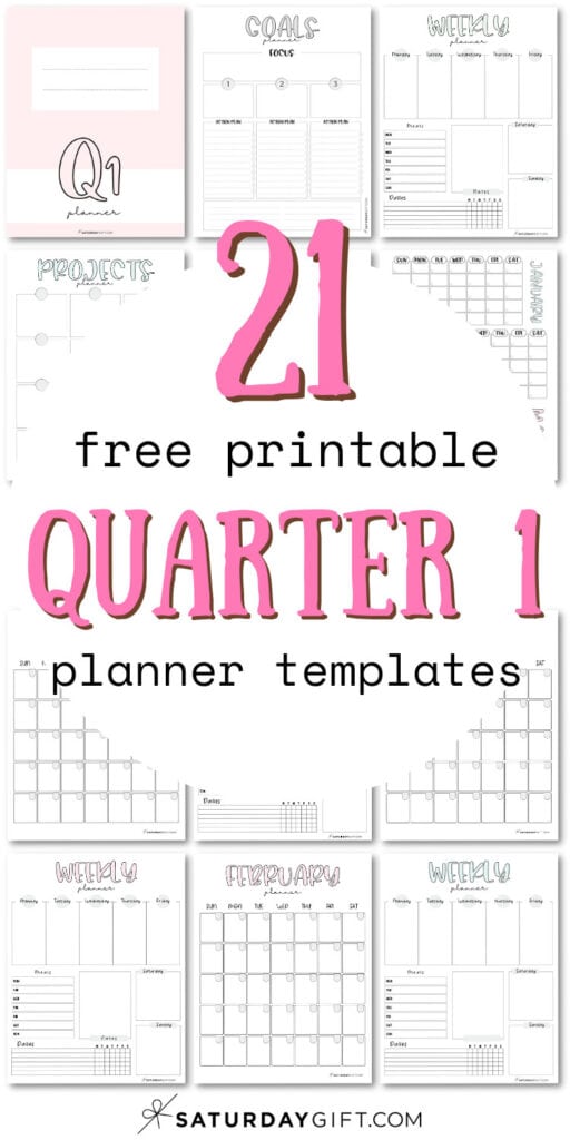 21 Free Printable Quarter 1 - Planner Templates | SaturdayGift