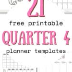 21 Free Printable Quarter 4 - Planner Templates | SaturdayGift