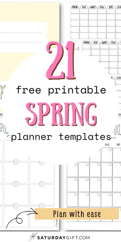 21 Free Printable Spring Planner Templates - Plan Wiith Ease | SaturdayGift