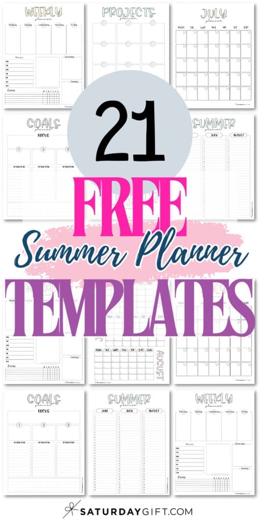21 Free Summer Planner Templates | SaturdayGift