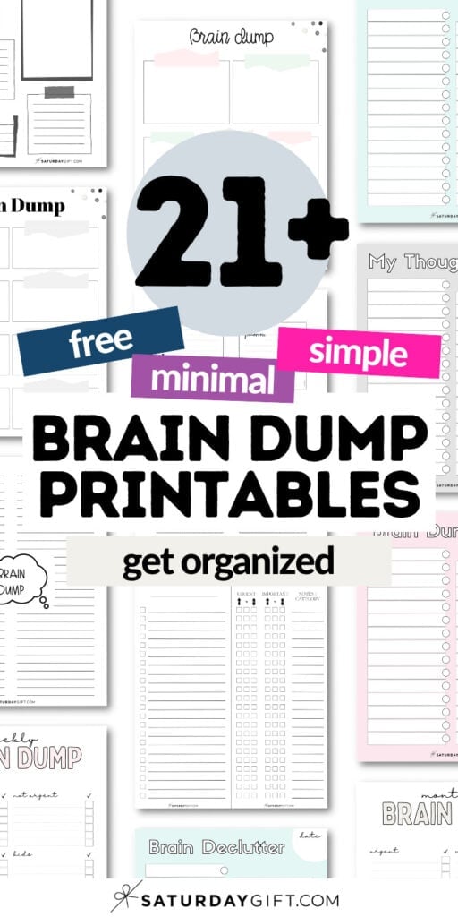 21+ Free and Minimal Brain Dump Printables | SaturdayGift