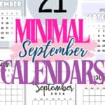 21 Minimal September Calendars | SaturdayGift